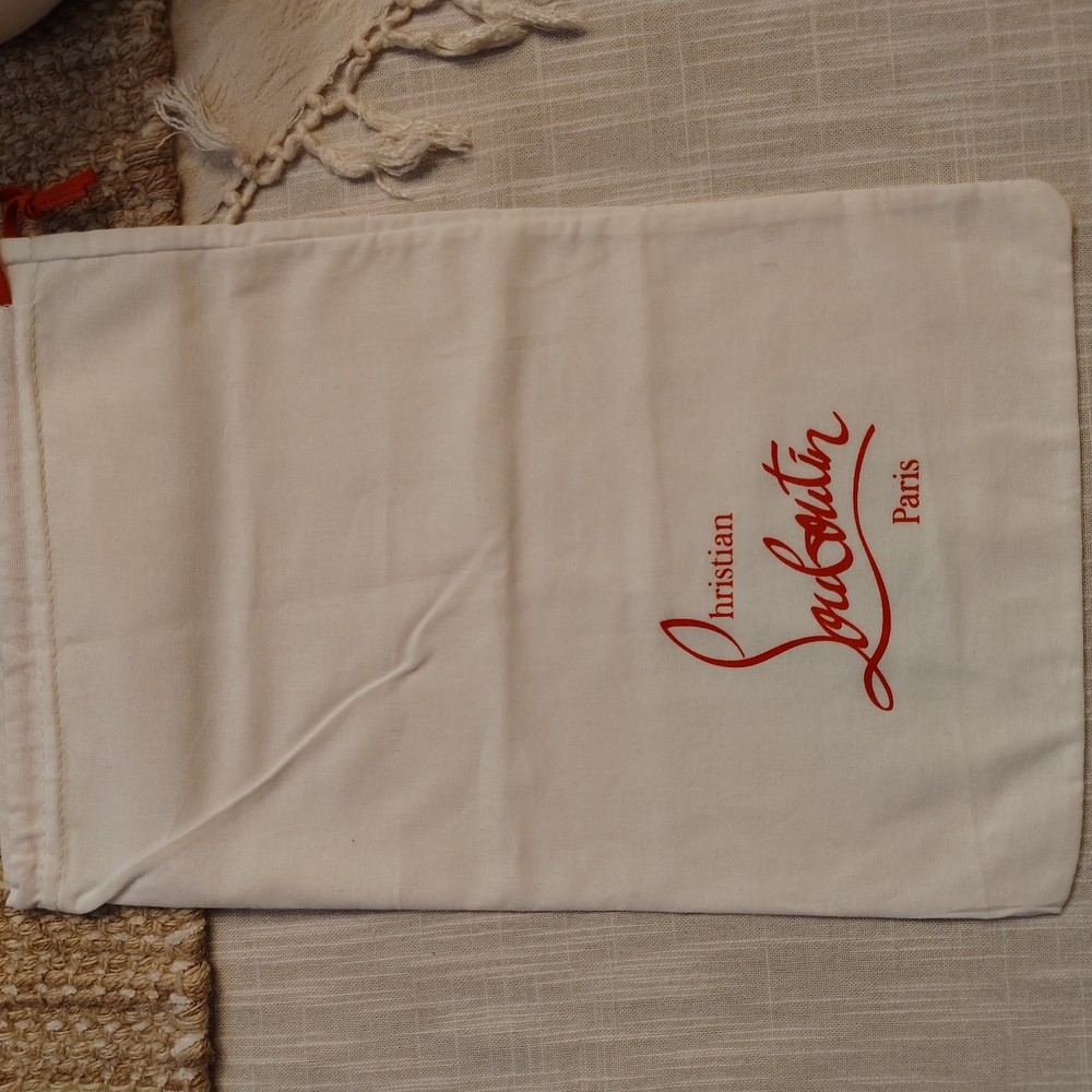 Christian Louboutin White and Red Dust Bag
